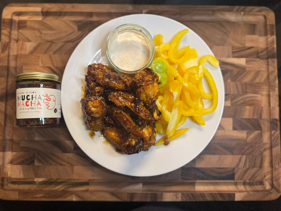 Crispy Chicken Wings with Mucha Macha Sauce